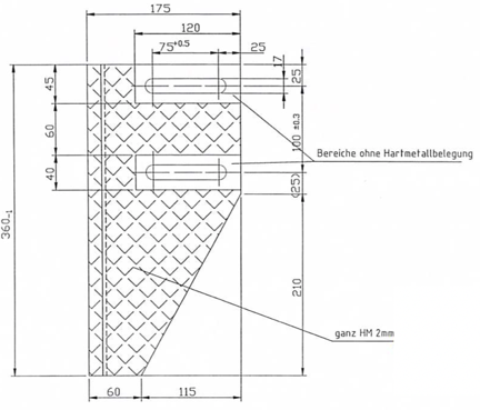 Plan technique d'une pièce d'usure